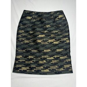 Worth New York Women's Skirt Made In USA Geometric Metallic‎ Colors Size 8